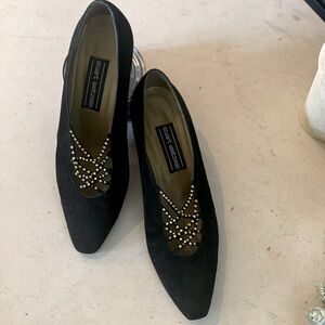 Stuart Weitzman Black Suede Low Pump - Size 10 M.